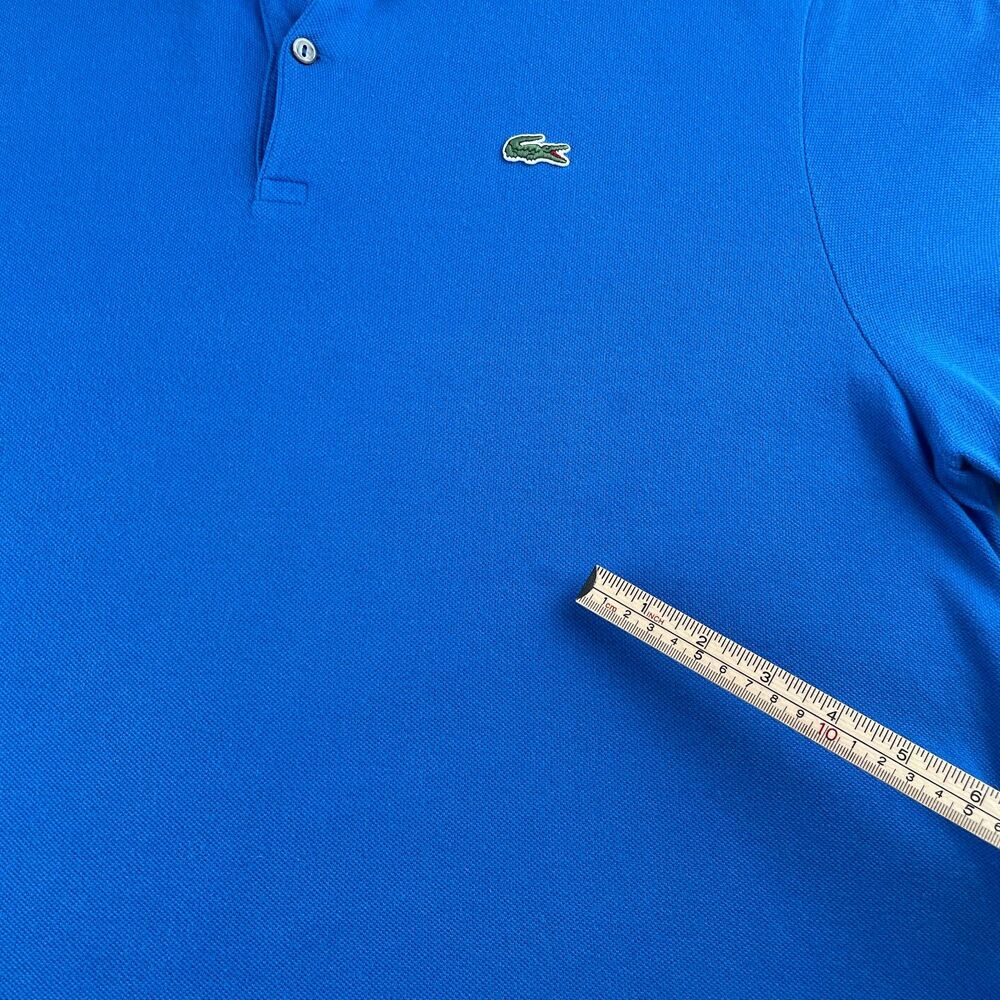 Lacoste Live Polo Shirt Mens Size 9 Blue Classic‎ Croc Logo Casual Preppy Peru - Picture 4 of 8